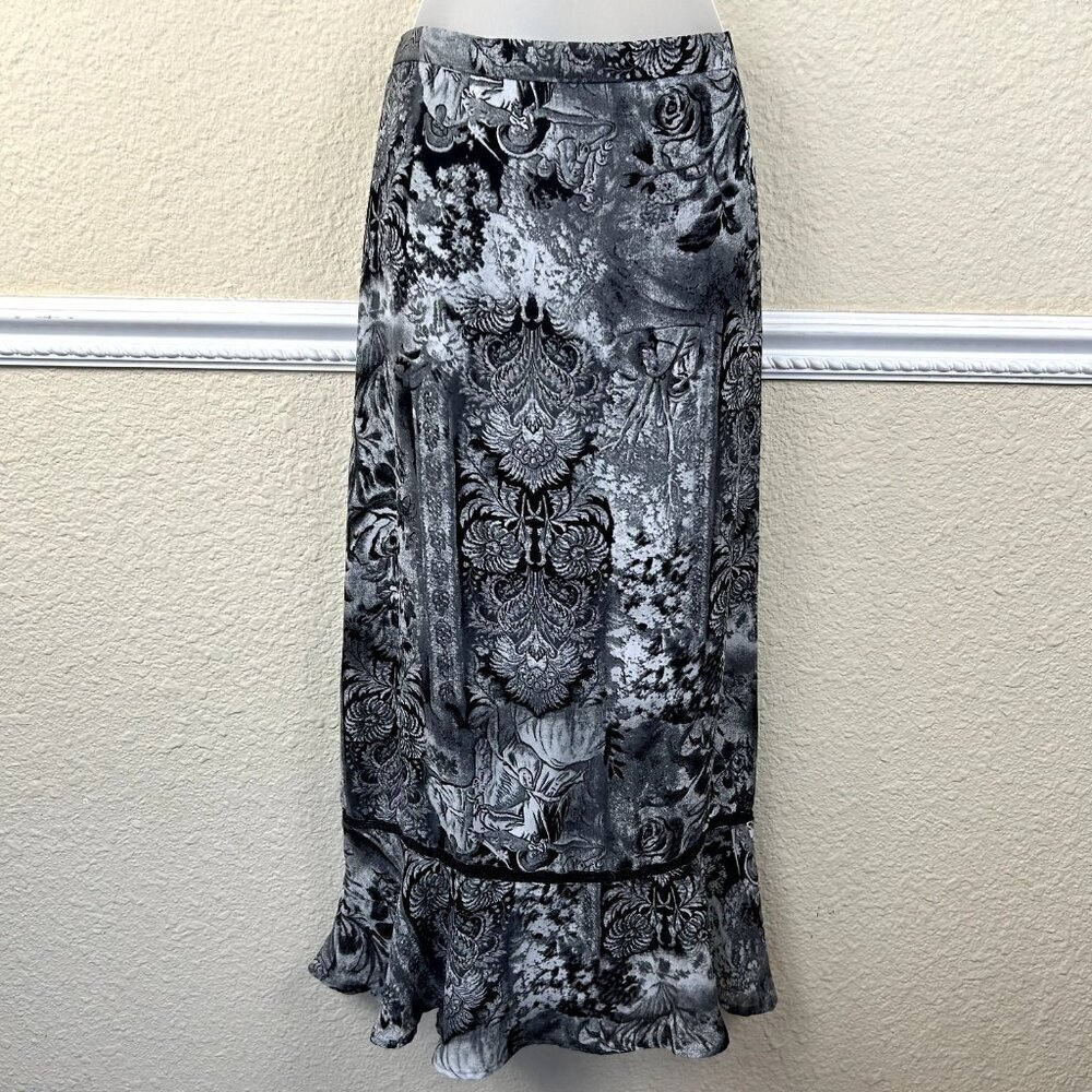 Vintage 90's Y2K Sag Harbor Women's Size 16 Floral Whimsigoth Peplum Lined Skirt